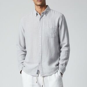 Billabong gray Long Sleeve button up Cotton shirt Casual dress shirt Coastal